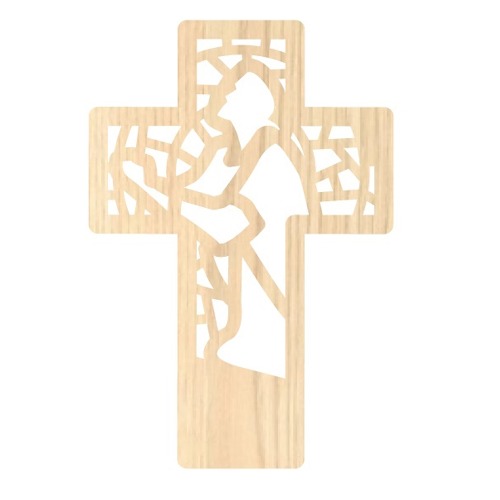 벽걸이 나무 십자가 예수님의 기도손 심방 선물 십자가